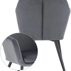 EUGAD Polsterstuhl (1 Stück), Küchenstuhl Samt Stuhl Sessel mit Armlehne, Metallbeine, für Esszimmer Wohnzimmer, Schwarz Dunkelgrau 52 EUGAD Polsterstuhl (1 Stück), Küchenstuhl Samt Stuhl Sessel mit Armlehne, Metallbeine, für Esszimmer Wohnzimmer, Schwarz Dunkelgrau -Eugad Möbel Einkaufen 00102904 be53 4649 a046 adba0d096e23