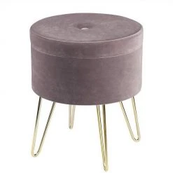 EUGAD Sitzhocker, Samthocker mit Stauraum, rund, mit stabilen goldenen Metallfüßen, Türkis Dunkelgrau, Dunkelgrün, Hellgrau, Rosa, Türkis -Eugad Möbel Einkaufen 001b9df4 1e85 51f8 b342 e5e041155769