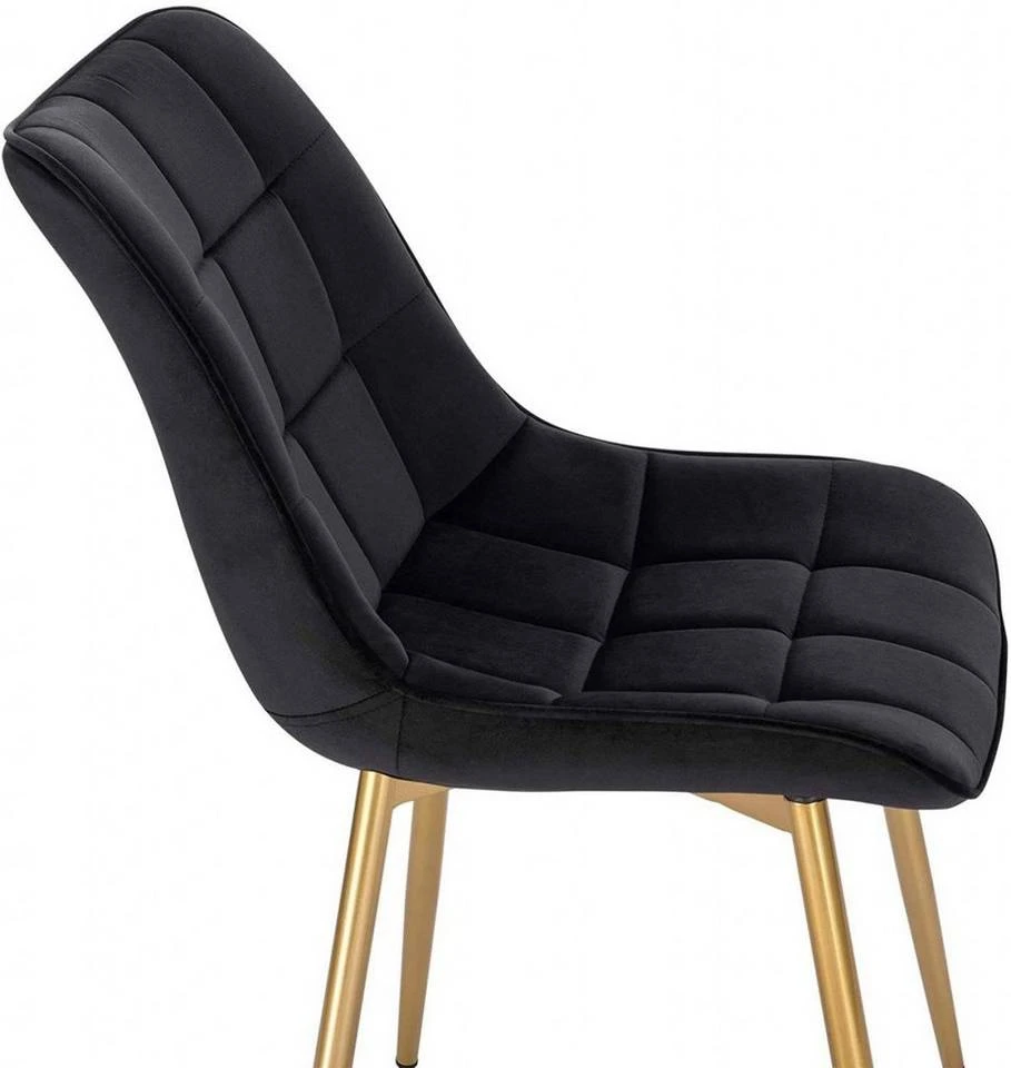 EUGAD Esszimmerstuhl, 4er-Set Küchenstühle Wohnzimmerstuhl mit Rückenlehne, Samt Sitzfläche, Gold Beine Grau Dunkelgrün, Rosa, Schwarz 18 EUGAD Esszimmerstuhl, 4er-Set Küchenstühle Wohnzimmerstuhl mit Rückenlehne, Samt Sitzfläche, Gold Beine Grau Dunkelgrün, Rosa, Schwarz – Bild 18