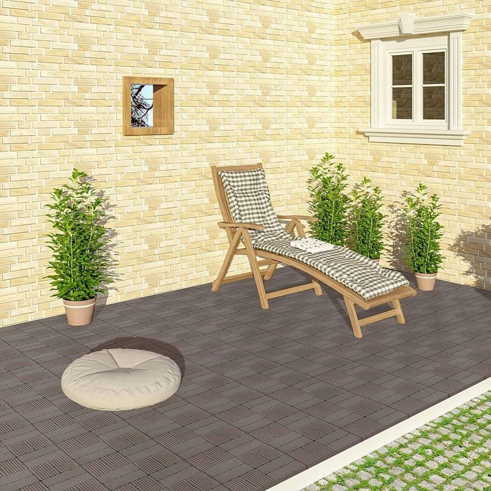 EUGAD WPC-Fliesen, 22 Stück WPC Terrassenfliesen Klickfliesen 30x30cm Coffee Anthrazit, Dunkelgrau, Hellgrau 4 EUGAD WPC-Fliesen, 22 Stück WPC Terrassenfliesen Klickfliesen 30x30cm Coffee Anthrazit, Dunkelgrau, Hellgrau – Bild 4