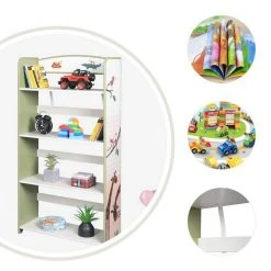 EUGAD Bücherregal, 1-tlg., Kinderregal, Bücher-Organizer mit 4 Ablagen, Zoomotive im Kinderzimmer aus MDF, Grün -Eugad Möbel Einkaufen 01f154d1 fdb5 424f 8260 cb3fa938b287
