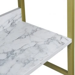 EUGAD Bücherregal, 1-tlg., Standregal, Küchenregal, 5 offenen Regalebenen, MDF, Metall, Schwarz Marmor Golden-Wei&szlig;er Marmor, Vintage -Eugad Möbel Einkaufen 0234c312 aea5 5657 b675 09ec9d82c5d8