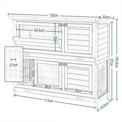 EUGAD Tierhaus, Hasenstall Kaninchenstall Hasenkäfig Kleintierstall Meerschweinchen Massivholz Hellrot 120 x 50 x 100,5 cm Grau-Wei&szlig;, Hellbraun -Eugad Möbel Einkaufen 024fe443 cded 4db0 a38b 8d6b8fa9c954