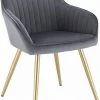 EUGAD Polsterstuhl (Set, 1 Stück), Esszimmerstuhl Küchenstuhl Samt, mit goldener Metallbeinen Blau, Bordeaux, Dunkelgrau, Dunkelgrün, Hellgrau, Rosa, Schwarz