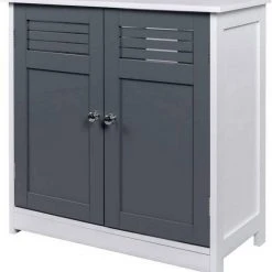 EUGAD Waschbeckenunterschrank Unterschrank Badezimmerschrank Waschtisch Badschrank mit 2 Türen 60x30x60cm aus MDF Weiß+Natur Weiß+Grau, Weiß+Natur -Eugad Möbel Einkaufen 02b9d211 b167 567d b4c0 45dee9066283