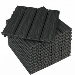 EUGAD WPC-Fliesen, 11 Stück WPC Terrassenfliesen 30x30cm Holzstruktur Anthrazit Coffee, Dunkelgrau, Hellgrau -Eugad Möbel Einkaufen 054d8b4a 87b0 5011 b7c1 61a7fbf62a11