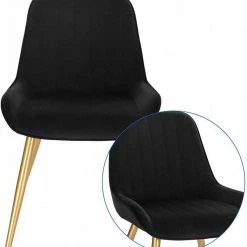 EUGAD Esszimmerstuhl, 4 Stücke Retro Küchenstuhl Sitzfläche aus Samt mit Metallbeine Dunkelgrün Bordeaux, Dunkelgrau, Dunkelgr&uuml;n, Hellgrau, Rosa, Schwarz -Eugad Möbel Einkaufen 058cc9a2 7f45 5dea afd5 51e4efde8ee0