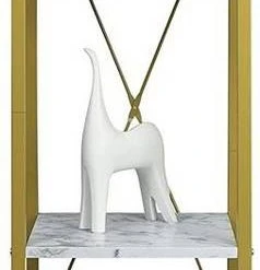 EUGAD Bücherregal, Standregal Badregal Bücherregal Küchenregal Schuhregal aus Holz und Stahl, mit 4 Ablagen, 34 x 35 x 148 cm Golden-Weißer Marmor, Schwarz Marmor, Vintage -Eugad Möbel Einkaufen 059d98a2 d810 4cea a51c 8aa8fc14d5bb