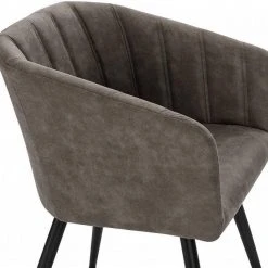 EUGAD 4-Fußstuhl, 6er-Set Esszimmerstuhl Polsterstuhl aus Stoffbezug Grau Dunkelbraun -Eugad Möbel Einkaufen 06461ae4 1ca9 586d 8eab 2f1c85b8a2af