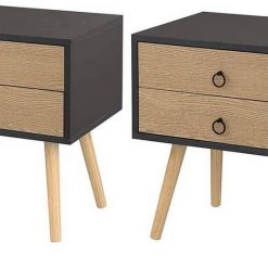 EUGAD Nachttisch, 2er-Set Beistelltisch mit 2 Schubladen Nachtkommode Nachtschrank Holzbeine MDF 46x35x50cm Weiß Grau, Weiß 21 EUGAD Nachttisch, 2er-Set Beistelltisch mit 2 Schubladen Nachtkommode Nachtschrank Holzbeine MDF 46x35x50cm Weiß Grau, Weiß -Eugad Möbel Einkaufen 065f8c03 2e78 5b5c ac5d fd795d538990