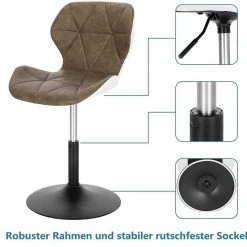 EUGAD Barhocker (4 St), niedriger Barhocker 360° Drehstuhl mit Rückenlehne 120kg belastbar Stuhl höhenverstellbar Kunstleder Sitzhöhe 40-54cm Dunkelbraun Weiß Anthrazit+Weiß, Dunkelbraun+Weiß 22 EUGAD Barhocker (4 St), niedriger Barhocker 360° Drehstuhl mit Rückenlehne 120kg belastbar Stuhl höhenverstellbar Kunstleder Sitzhöhe 40-54cm Dunkelbraun Weiß Anthrazit+Weiß, Dunkelbraun+Weiß -Eugad Möbel Einkaufen 074db000 f6e3 422f 8cb2 6810daba0067