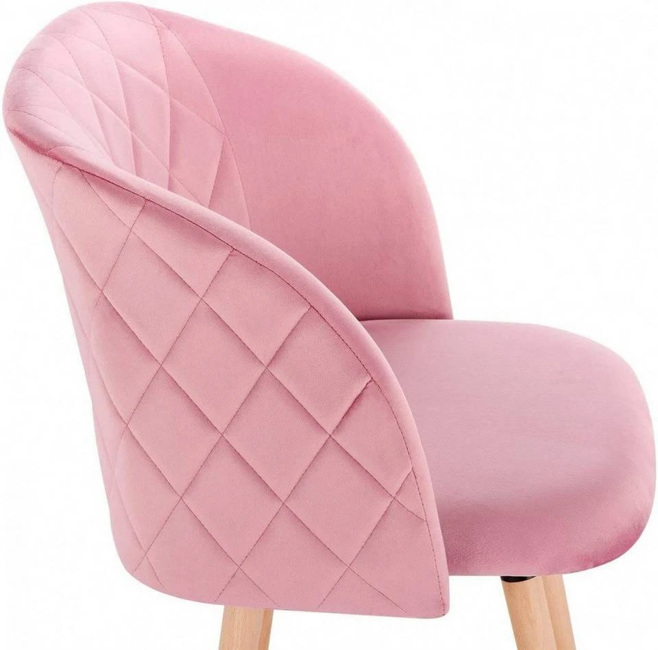 EUGAD Esszimmerstuhl, Esszimmerstuhl Küchenstuhl aus Samt Massivholz Rosa Cremeweiß 7 EUGAD Esszimmerstuhl, Esszimmerstuhl Küchenstuhl aus Samt Massivholz Rosa Cremeweiß – Bild 7