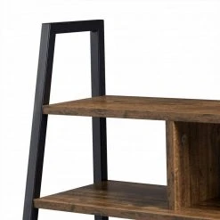 EUGAD Schreibtisch, Bürotisch Computertisch Arbeitstisch PC Tisch mit Ablage Holz Stal Holz Vintage+schwarz Hell Eiche+schwarz -Eugad Möbel Einkaufen 081a4170 28ae 53ca b432 58fe91514960