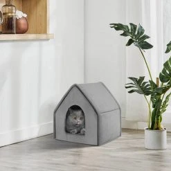 EUGAD Tierhaus, Hundehaus Hundehöhle Katzenhaus Katzenhöhle für Französische Bulldogge Jack Russell Terrier Welpen Grau M -Eugad Möbel Einkaufen 0a059502 446b 5393 b7c5 988b2da8e0b9