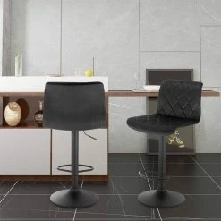 EUGAD Barhocker, 2er-Set Barstühle, Bezug in Samt Schwarz -Eugad Möbel Einkaufen 0b2ef2aa 11c5 5aa2 a70f 25a04fa83d1e