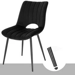 EUGAD Esszimmerstuhl (2 Stück), Küchenstuhl, Polsterstuhl, Wohnzimmerstuhl ohne Armlehne, Metallbeine, Samt, Dunkelgrau Hellgrau, Schwarz -Eugad Möbel Einkaufen 0d23c91e 02d3 4142 a057 c73d40da7dfe