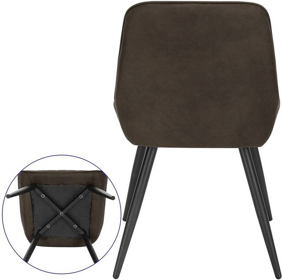 EUGAD Esszimmerstuhl, Polsterstuhl 2er-Set,Sitzfläche aus Stoffbezug Anthrazit, Dunkelbraun, Dunkelgrau 13 EUGAD Esszimmerstuhl, Polsterstuhl 2er-Set,Sitzfläche aus Stoffbezug Anthrazit, Dunkelbraun, Dunkelgrau – Bild 13