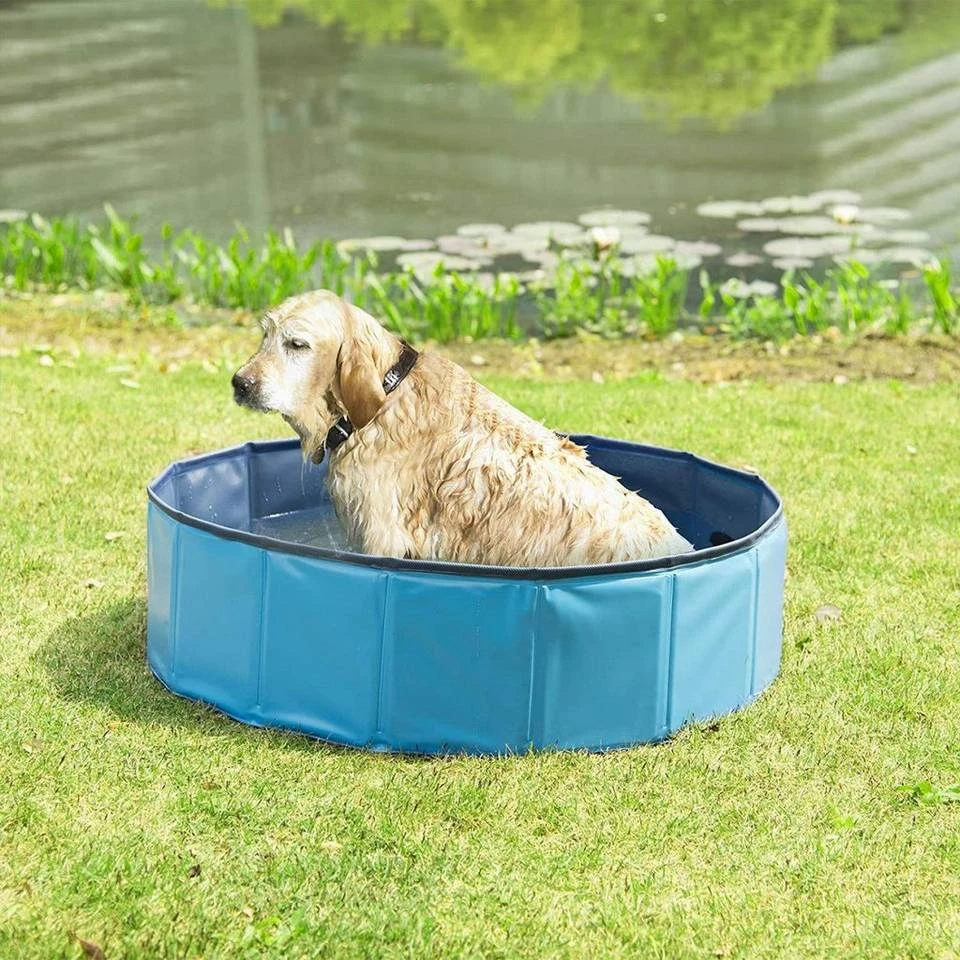 EUGAD Planschbecken, Hundepool Swimmingpool für Hunde Katzen blau 2 EUGAD Planschbecken, Hundepool Swimmingpool für Hunde Katzen blau – Bild 2