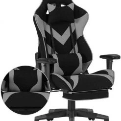 EUGAD Gaming Chair, Bürostuhl, Gaming Stuhl, Stoffbezug Rot Grau, Schwarz -Eugad Möbel Einkaufen 0f4d8eb4 e247 57bb 9e67 75c0a50bc18c