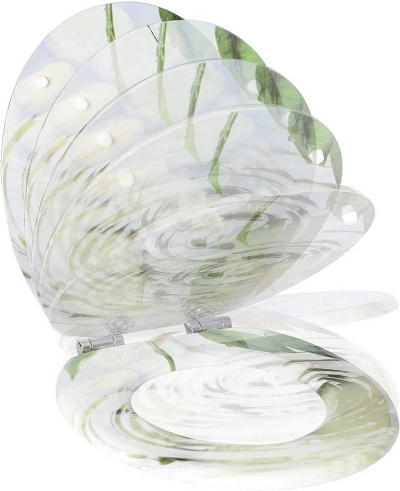 EUGAD WC-Sitz (1-St), Toilettensitz, WC Sitz mit Absenkautomatik, MDF, Holz, Softclose Scharnier Grüne Blätter, Holzfarbe, Lilie, Seestern, Seestern Am Strand, Seestern Sonnenuntergang, Stone, Lila Blume und Stones 5 EUGAD WC-Sitz (1-St), Toilettensitz, WC Sitz mit Absenkautomatik, MDF, Holz, Softclose Scharnier Grüne Blätter, Holzfarbe, Lilie, Seestern, Seestern Am Strand, Seestern Sonnenuntergang, Stone, Lila Blume und Stones – Bild 5