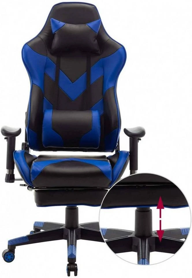 EUGAD Gaming Chair, Bürostuhl, Gaming Stuhl, Kunstleder, mit einstellbaren Armlehnen Rot Blau, Schwarz, Weiß 12 EUGAD Gaming Chair, Bürostuhl, Gaming Stuhl, Kunstleder, mit einstellbaren Armlehnen Rot Blau, Schwarz, Weiß – Bild 12
