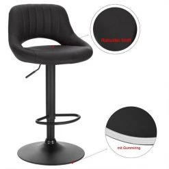 EUGAD Barhocker (2 St), 2er-Set 360° drehbar stufenlos höhenverstellbar mit Rückenlehne aus Kunstleder und Stahl Dunkelbraun Anthrazit, Grau -Eugad Möbel Einkaufen 111015fa 3801 5a42 98b0 614f8333ebcf