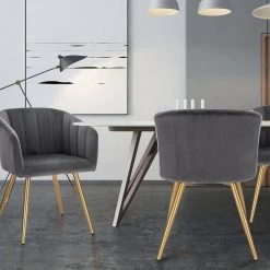 EUGAD Esszimmerstuhl, 2er-Set Esszimmerstuhl Polsterstuhl aus Samt Dunkelgrün Dunkelgrau, Dunkelgr&uuml;n, Rosa, Schwarz -Eugad Möbel Einkaufen 11b8c933 23c1 4586 9916 5915c0f9ac11