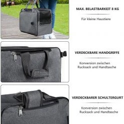 EUGAD Tiertransporttasche bis 8,00 kg, Katzenrucksack & Katzentragetasche Hunderucksack Hundetragetasche Haustiertasche Faltbare Transporttasche Reisetasche Traglast Oxford Dunkelgrau 45x25x35cm -Eugad Möbel Einkaufen 12c777e7 0bdb 449c 8f3a de25df0b4b2b