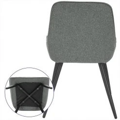 EUGAD Polsterstuhl (2 Stück), Esszimmerstühle aus Leinen mit stabilen Metallbeinen, mit Rückenlehne und gepolsterter Sitzfläche Dunkelgrau, Hellgrau 17 EUGAD Polsterstuhl (2 Stück), Esszimmerstühle aus Leinen mit stabilen Metallbeinen, mit Rückenlehne und gepolsterter Sitzfläche Dunkelgrau, Hellgrau -Eugad Möbel Einkaufen 138d687a 59fd 5d91 a3df fdbf6bda7818