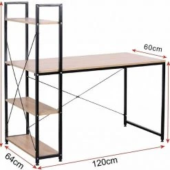 EUGAD Schreibtisch, Bürotisch mit Ablage Holz Stahl 120x64x120cm (BxTxH) Hell Eiche+schwarz Dunkel Buche-Schwarz, Hell Eiche-Schwarz, Hell Eiche-Weiß 20 EUGAD Schreibtisch, Bürotisch mit Ablage Holz Stahl 120x64x120cm (BxTxH) Hell Eiche+schwarz Dunkel Buche-Schwarz, Hell Eiche-Schwarz, Hell Eiche-Weiß -Eugad Möbel Einkaufen 145e607d 8471 5e8d a39b fea0e26681c2