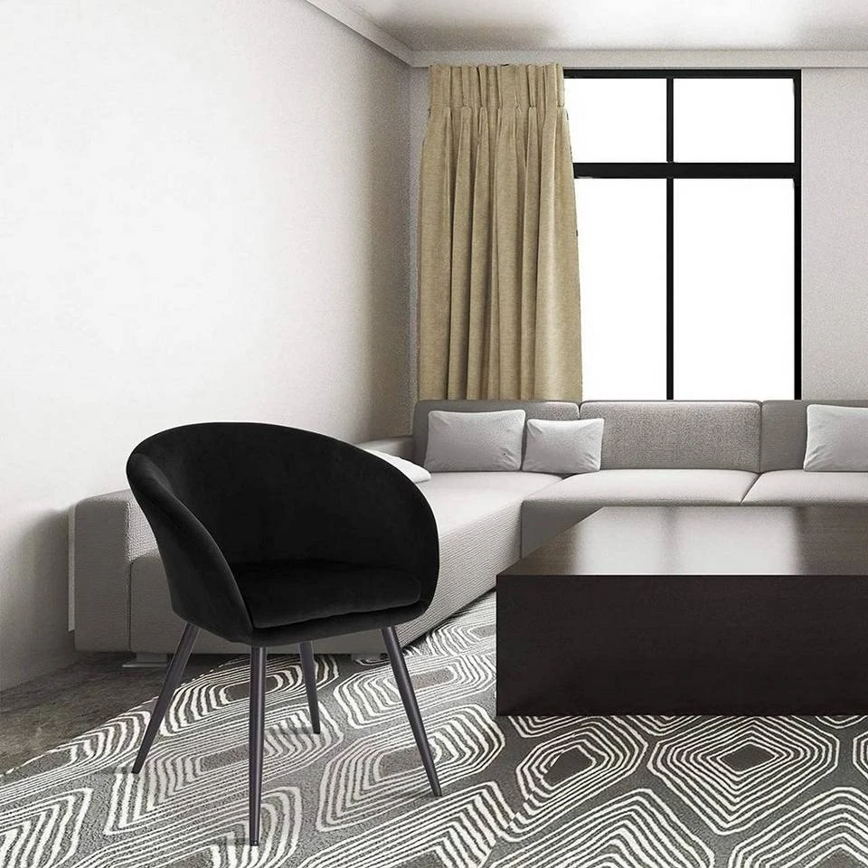 EUGAD Esszimmerstuhl, mit Armlehne, Retro Design, Samt, Metall Dunkelgrau Hellgrau, Schwarz 8 EUGAD Esszimmerstuhl, mit Armlehne, Retro Design, Samt, Metall Dunkelgrau Hellgrau, Schwarz – Bild 8