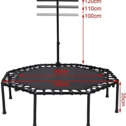 EUGAD Fitnesstrampolin, Fitness Trampolin Indoor Faltbar Ø 126cm mit höhenverstellbarem Haltegriff, leise Gummiseilfederung, belastbar bis 120 kg Grün, Schwarz -Eugad Möbel Einkaufen 159d5347 e0dd 4e5e 9856 3da56b1486b6