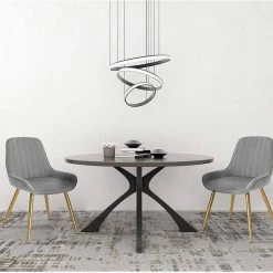 EUGAD Esszimmerstuhl (2 Stück), Küchenstuhl Wohnzimmerstuhl Sitzfläche aus Samt mit Metallbeine,Stuhl für Esszimmer Wohnzimmer Küche, Hellgrau Bordeaux, Dunkelgrau, Dunkelgrün, Rosa