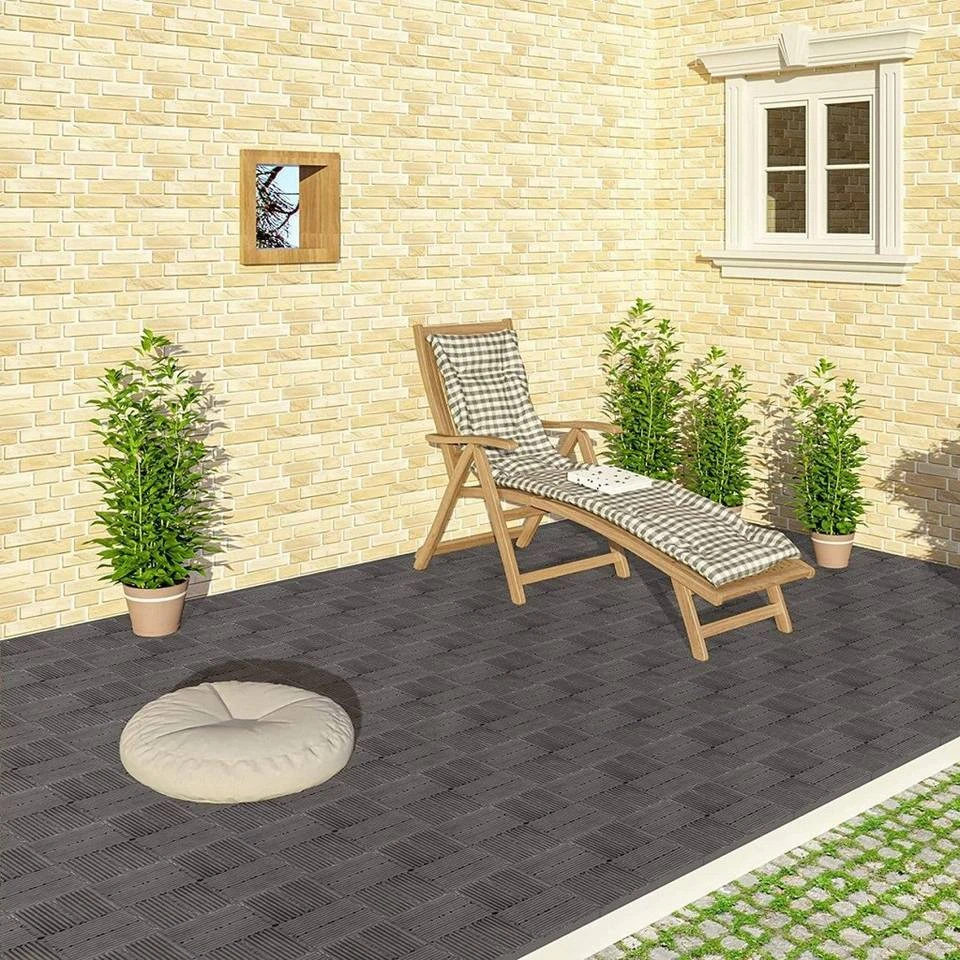 EUGAD WPC-Fliesen, 22 Stück WPC Terrassenfliesen Klickfliesen 30x30cm Coffee Anthrazit, Dunkelgrau, Hellgrau 16 EUGAD WPC-Fliesen, 22 Stück WPC Terrassenfliesen Klickfliesen 30x30cm Coffee Anthrazit, Dunkelgrau, Hellgrau – Bild 16