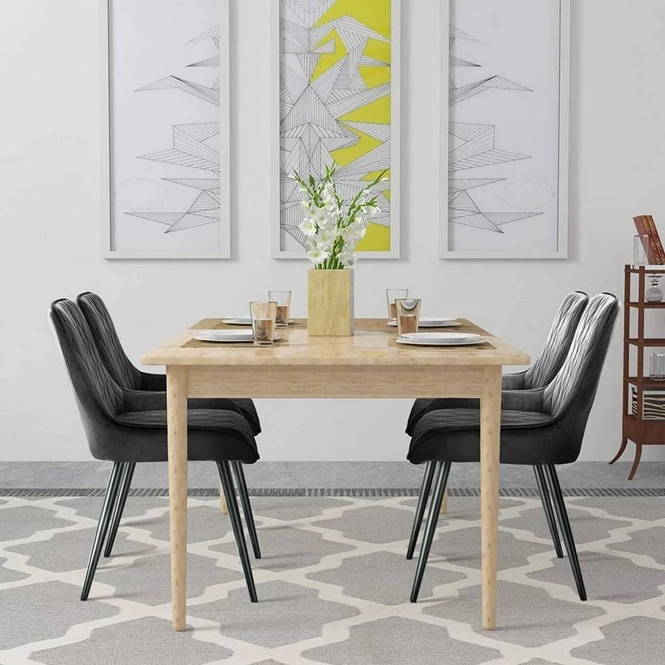 EUGAD Esszimmerstuhl (2 Stück), Polsterstuhl Küchenstuhl Wohnzimmerstuhl mit Rückenlehne, Sitzfläche aus Samt, Retrostuhl mit Metallbeine für Esszimmer Wohnzimmer, Schwarz Dunkelgrau, Dunkelgrün 4 EUGAD Esszimmerstuhl (2 Stück), Polsterstuhl Küchenstuhl Wohnzimmerstuhl mit Rückenlehne, Sitzfläche aus Samt, Retrostuhl mit Metallbeine für Esszimmer Wohnzimmer, Schwarz Dunkelgrau, Dunkelgrün – Bild 4