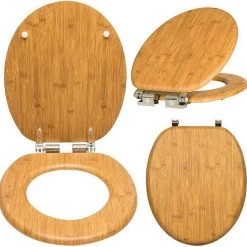 EUGAD WC-Sitz »0263MTG«, Toilettensitz WC Sitz Klodeckel Klobrille Toilettendeckel mit Absenkautomatik MDF Holz Softclose Scharnier Braun Holz -Eugad Möbel Einkaufen 168c74ae 792f 55df a83f c0a8596492bc