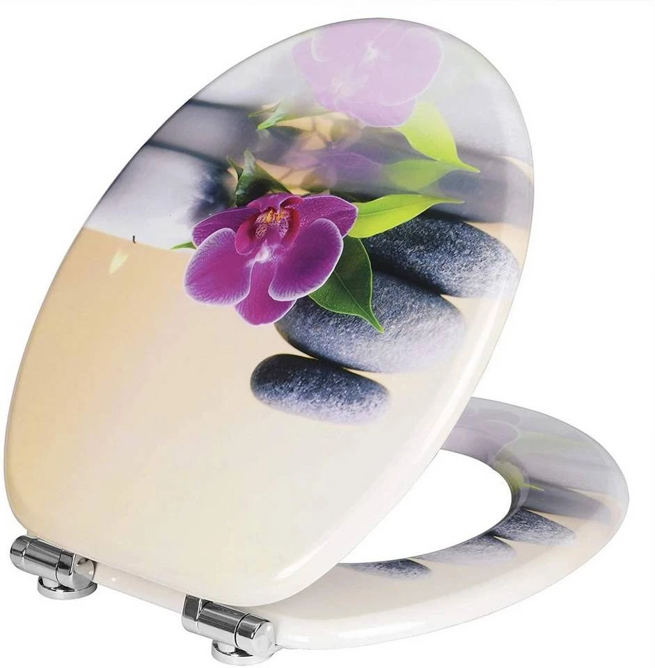 EUGAD WC-Sitz (1-St), Toilettensitz, WC Sitz mit Absenkautomatik, MDF, Holz, Softclose Scharnier Grüne Blätter, Holzfarbe, Lilie, Seestern, Seestern Am Strand, Seestern Sonnenuntergang, Stone, Lila Blume und Stones 22 EUGAD WC-Sitz (1-St), Toilettensitz, WC Sitz mit Absenkautomatik, MDF, Holz, Softclose Scharnier Grüne Blätter, Holzfarbe, Lilie, Seestern, Seestern Am Strand, Seestern Sonnenuntergang, Stone, Lila Blume und Stones – Bild 22