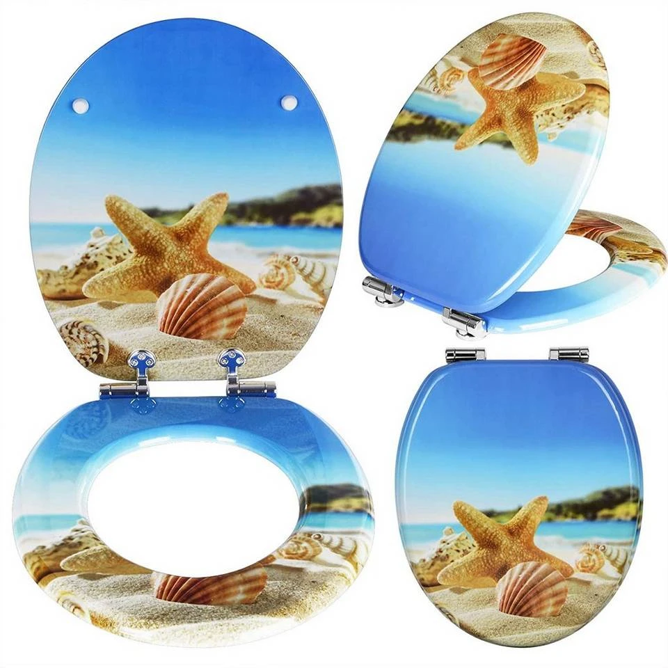 EUGAD WC-Sitz (1-St), Toilettensitz, WC Sitz mit Absenkautomatik, MDF, Holz, Softclose Scharnier Grüne Blätter, Holzfarbe, Lilie, Seestern, Seestern Am Strand, Seestern Sonnenuntergang, Stone, Lila Blume und Stones 44 EUGAD WC-Sitz (1-St), Toilettensitz, WC Sitz mit Absenkautomatik, MDF, Holz, Softclose Scharnier Grüne Blätter, Holzfarbe, Lilie, Seestern, Seestern Am Strand, Seestern Sonnenuntergang, Stone, Lila Blume und Stones – Bild 44