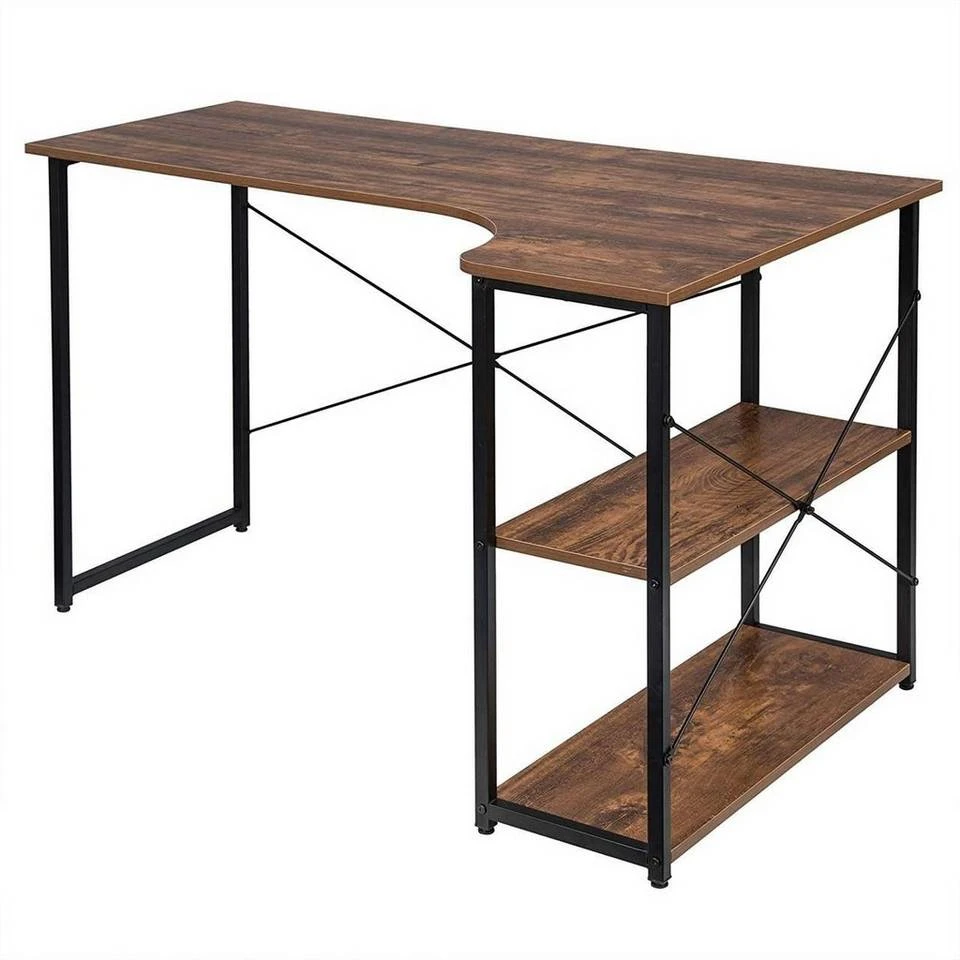 EUGAD Schreibtisch, mit Bücherregal 120x74x71,5 cm Schwarz Marmor Holz Vintage 16 EUGAD Schreibtisch, mit Bücherregal 120x74x71,5 cm Schwarz Marmor Holz Vintage – Bild 16