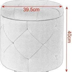 EUGAD Sitzhocker, Sitztruhe mit Stauraum, Sitz rund mit Deckel, Samt, ca.27L, Rosa Dunkelgrau, Hellgrau -Eugad Möbel Einkaufen 17d9f37e 67ff 5d43 b680 25920763968c