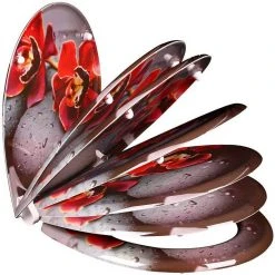 EUGAD WC-Sitz, Toilettendeckel mit Absenkautomatik rote Blume -Eugad Möbel Einkaufen 18006e2f e1e6 5ea9 9c9d 635a89fe8ede