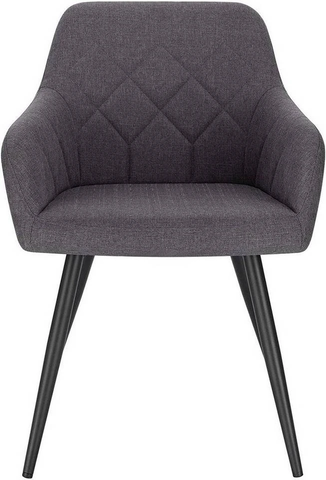 EUGAD Esszimmerstuhl (1 Stück), Wohnzimmerstuhl aus Leinen Polsterstuhl mit Armlehnen und Rückenlehne schwarze Gestell aus Metall Hellgrau Dunkelgrau 12 EUGAD Esszimmerstuhl (1 Stück), Wohnzimmerstuhl aus Leinen Polsterstuhl mit Armlehnen und Rückenlehne schwarze Gestell aus Metall Hellgrau Dunkelgrau – Bild 12