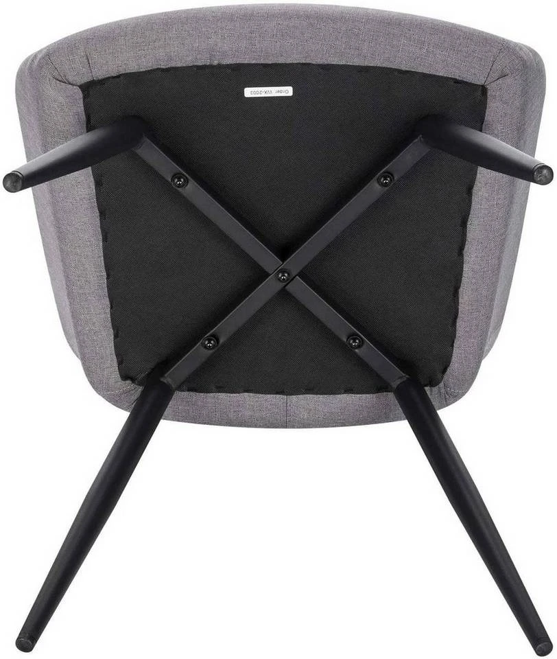 EUGAD Esszimmerstuhl (1 Stück), Wohnzimmerstuhl aus Leinen Polsterstuhl mit Armlehnen und Rückenlehne schwarze Gestell aus Metall Hellgrau Dunkelgrau 7 EUGAD Esszimmerstuhl (1 Stück), Wohnzimmerstuhl aus Leinen Polsterstuhl mit Armlehnen und Rückenlehne schwarze Gestell aus Metall Hellgrau Dunkelgrau – Bild 7