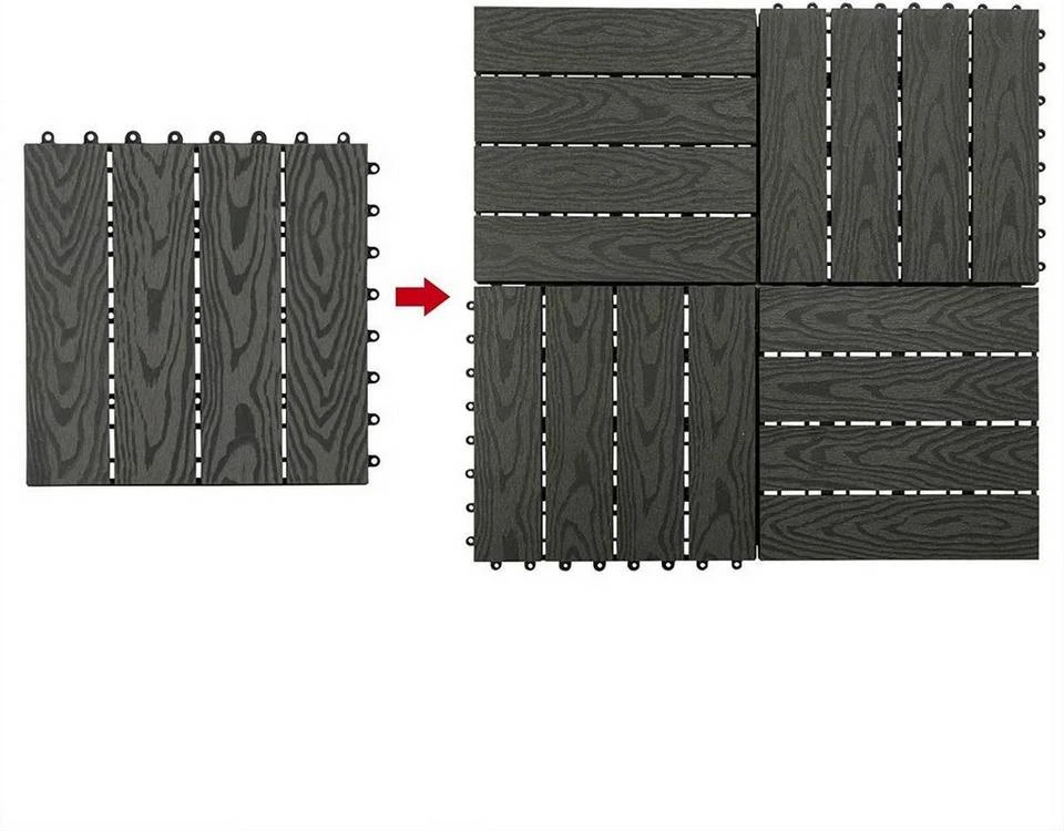 EUGAD WPC-Fliesen, WPC Fliesen Klickfliesen in Holzoptik 22 Stücke für 2m² Hellgrau Anthrazit, Braun, Coffee 10 EUGAD WPC-Fliesen, WPC Fliesen Klickfliesen in Holzoptik 22 Stücke für 2m² Hellgrau Anthrazit, Braun, Coffee – Bild 10
