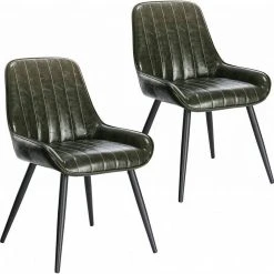 EUGAD Esszimmerstuhl, 2 Stücke Esszimmerstuhl Küchenstuhl Kunstleder Braun, Dunkelbraun, Dunkelgr&uuml;n, Grau, Schwarz -Eugad Möbel Einkaufen 1aae89da ce12 5c2d 8e23 6d770dc84aba