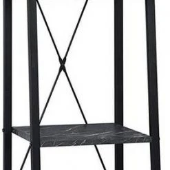 EUGAD Bücherregal, Standregal Badregal Bücherregal Küchenregal Schuhregal aus Holz und Stahl, mit 4 Ablagen, 34 x 35 x 148 cm Golden-Weißer Marmor, Schwarz Marmor, Vintage -Eugad Möbel Einkaufen 1b8378f1 e2fb 4588 b2c7 f0ab2001f119