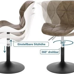 EUGAD Barhocker (4 St), niedriger Barhocker 360° Drehstuhl mit Rückenlehne 120kg belastbar Stuhl höhenverstellbar Kunstleder Sitzhöhe 40-54cm Dunkelbraun Weiß Anthrazit+Weiß, Dunkelbraun+Weiß 23 EUGAD Barhocker (4 St), niedriger Barhocker 360° Drehstuhl mit Rückenlehne 120kg belastbar Stuhl höhenverstellbar Kunstleder Sitzhöhe 40-54cm Dunkelbraun Weiß Anthrazit+Weiß, Dunkelbraun+Weiß -Eugad Möbel Einkaufen 1c764c57 35ea 4015 97f6 a7dc7c19620c