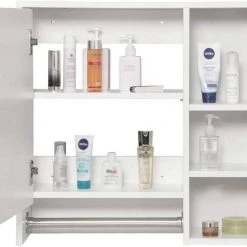 EUGAD Spiegelschrank Hängeschrank mit 6 Ablagen mit Tür 60x20x60cm Weiß -Eugad Möbel Einkaufen 1ca706a3 4787 5261 a02f a01107073c8b