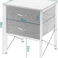 EUGAD Nachttisch (1-St), mit 2 Schubladen Couchtisch Beistelltisch für Wohnzimmer Nachtkommode Nachtschrank für Schlafzimmer industrieller Stil -Eugad Möbel Einkaufen 1d63a19e f5d4 4322 97e1 283dec858998