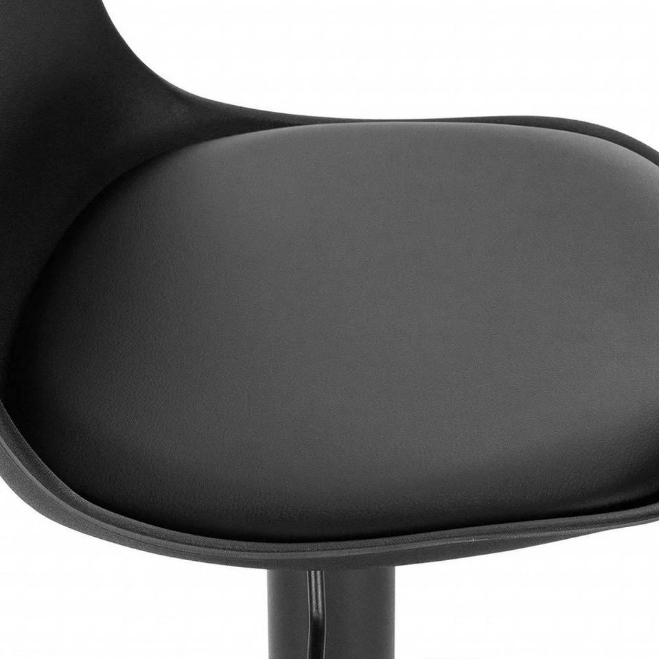 EUGAD Barhocker, mit Rückenlehne, Barstühle Höhenverstellbar und 360° Drehbar, Zeitgenössisch für Esszimmer, Bar Schwarz Grau 7 EUGAD Barhocker, mit Rückenlehne, Barstühle Höhenverstellbar und 360° Drehbar, Zeitgenössisch für Esszimmer, Bar Schwarz Grau – Bild 7